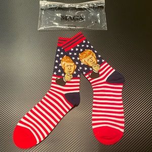 DONALD TRUMP MAGA SOCKS - BRAND NEW IN PACKAGE - ONE SIZE FITS ALL